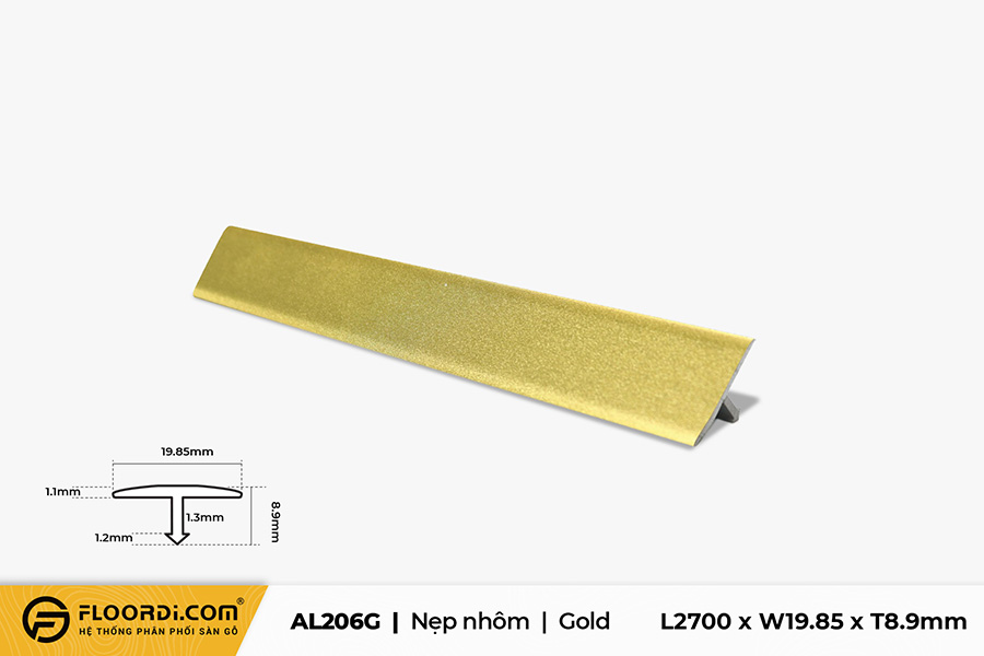 Nẹp nhôm nối sàn AL206G – Gold