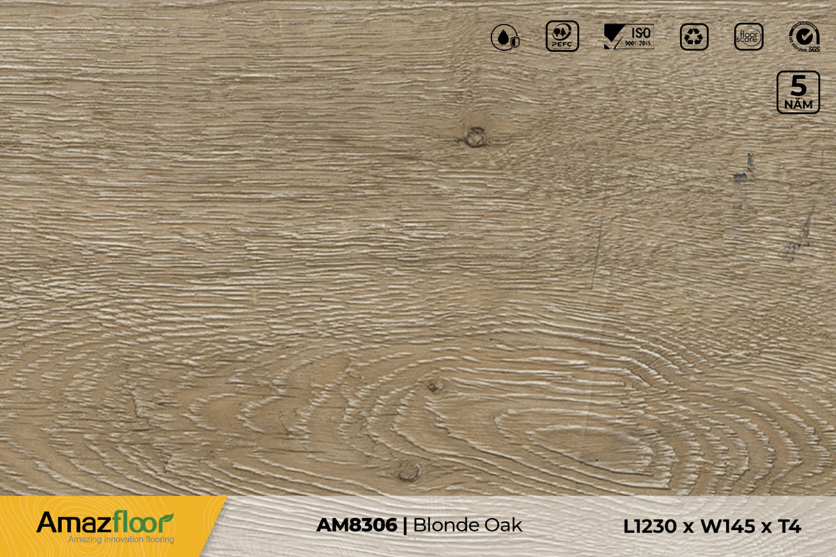 Sàn nhựa Amazfloor AM8306 Blonde Oak – 4mm