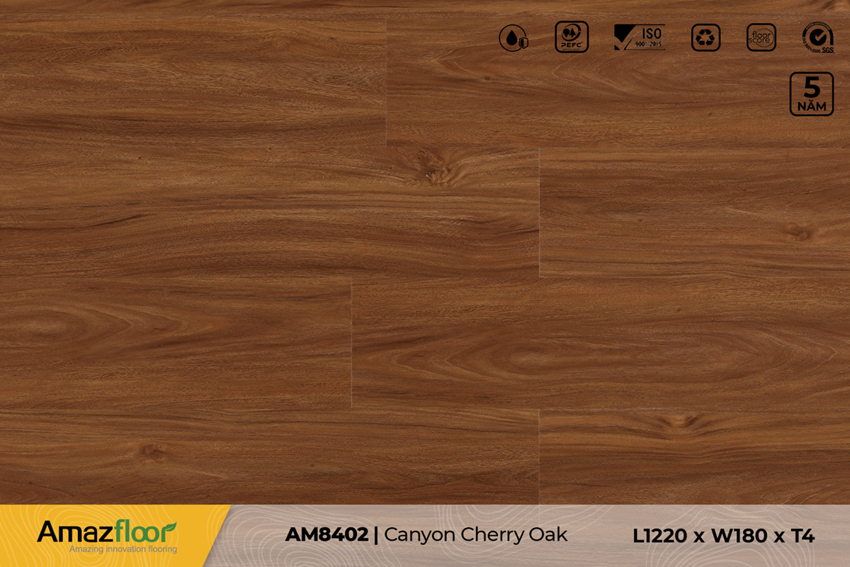 Sàn nhựa Amazfloor AM8402 Canyon Cherry Oak – 4mm