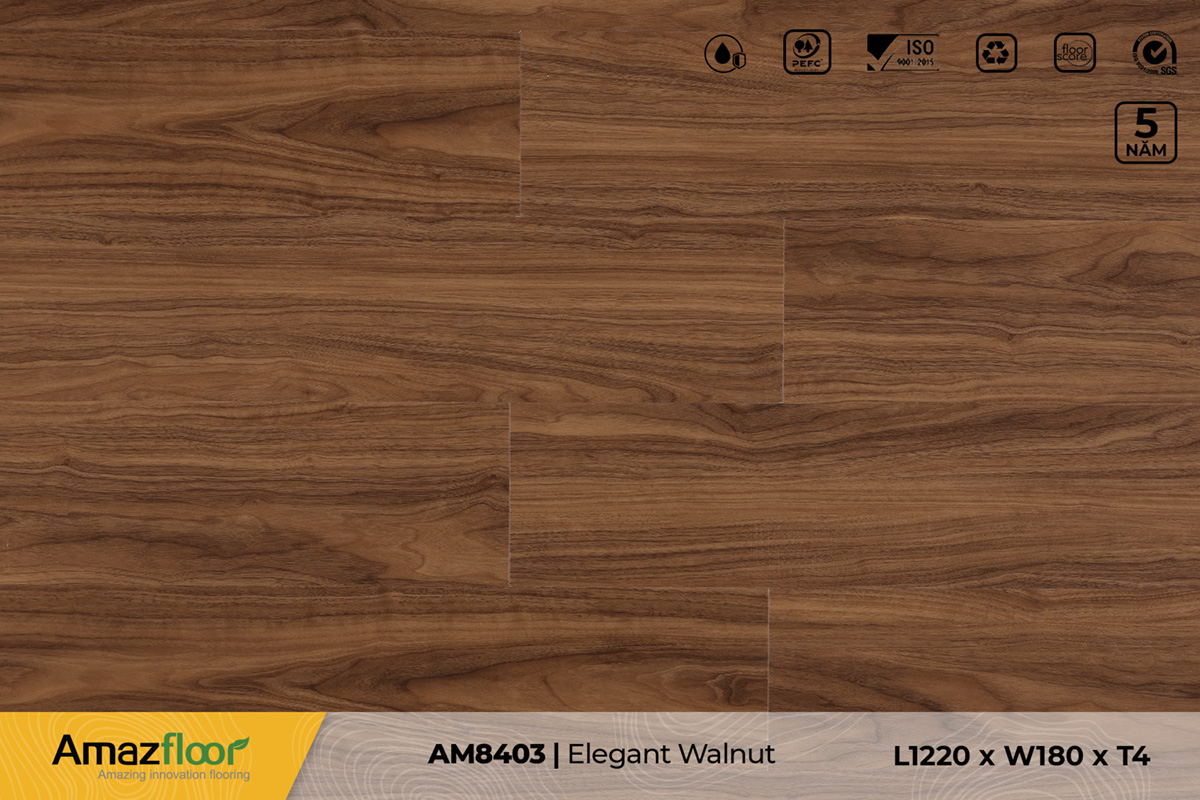 Sàn nhựa Amazfloor AM8403 Elegant Walnut – 4mm