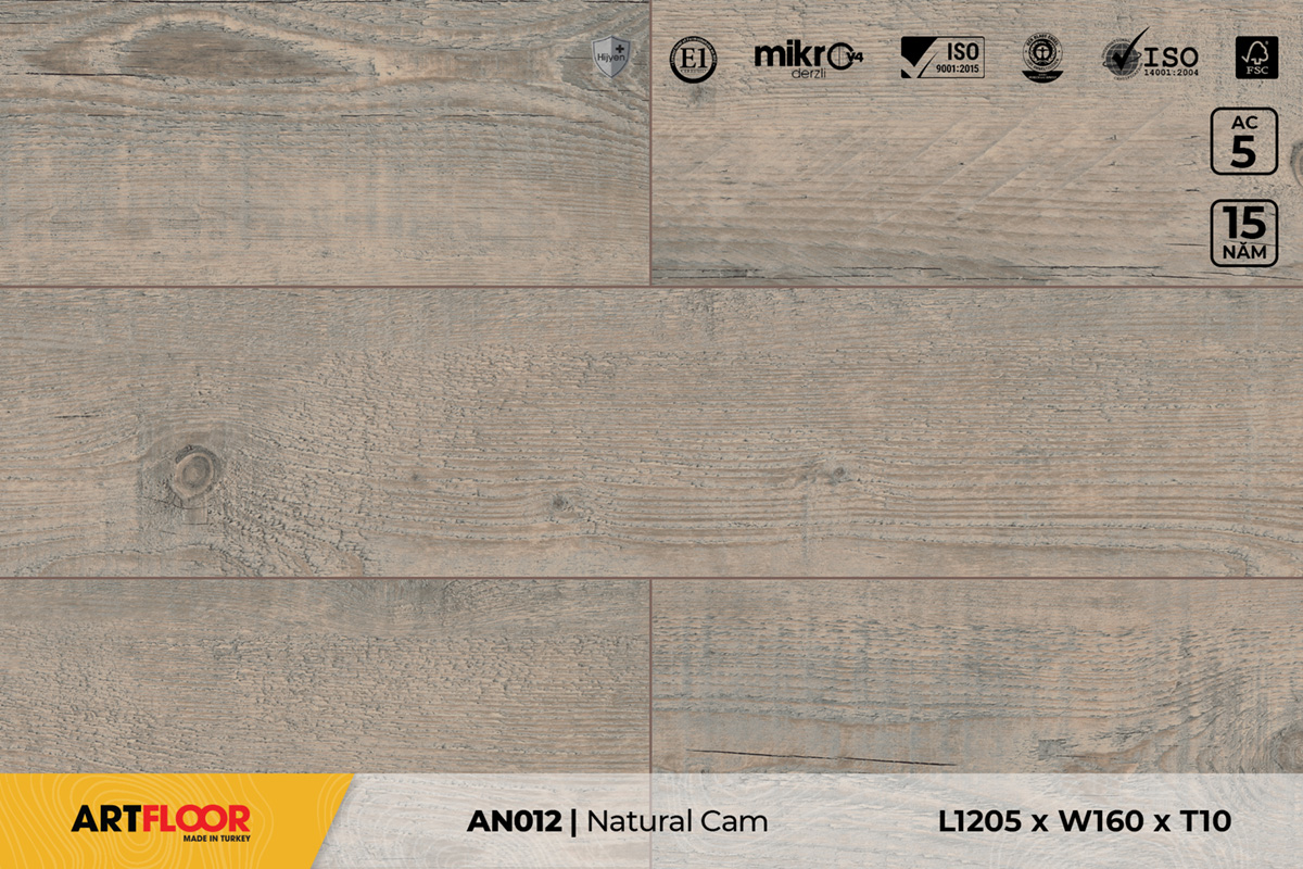 Sàn gỗ Artfloor AN012 – Natural Cam – 10mm – AC5