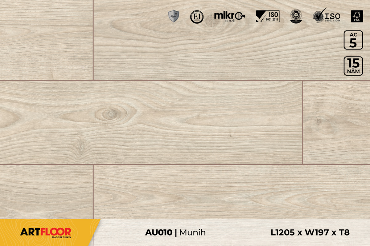 Sàn gỗ Artfloor AU010 – Urban – Munih – 8mm – AC4