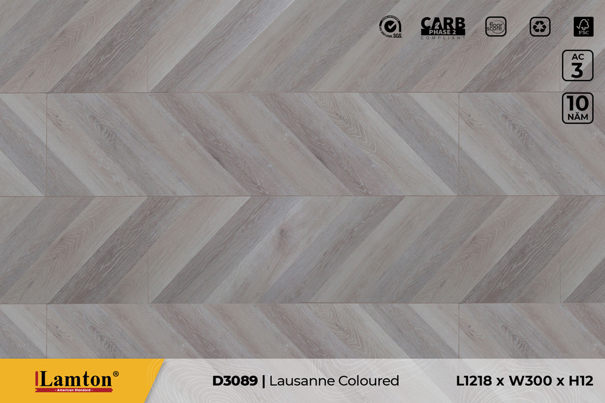 Sàn gỗ xương cá Lamton D3089 Lausanne Coloured Chevron 12mm – AC3