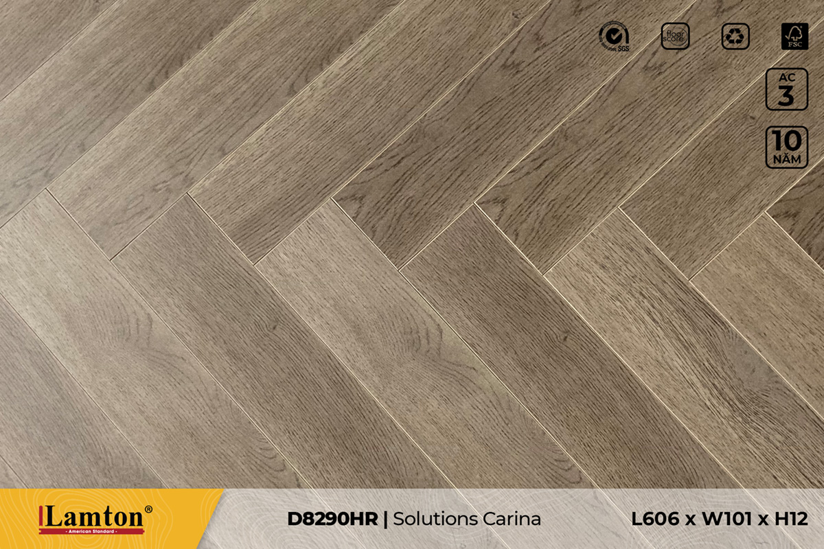 Sàn gỗ xương cá Lamton D8290HR Solutions Carina – 12mm – AC3