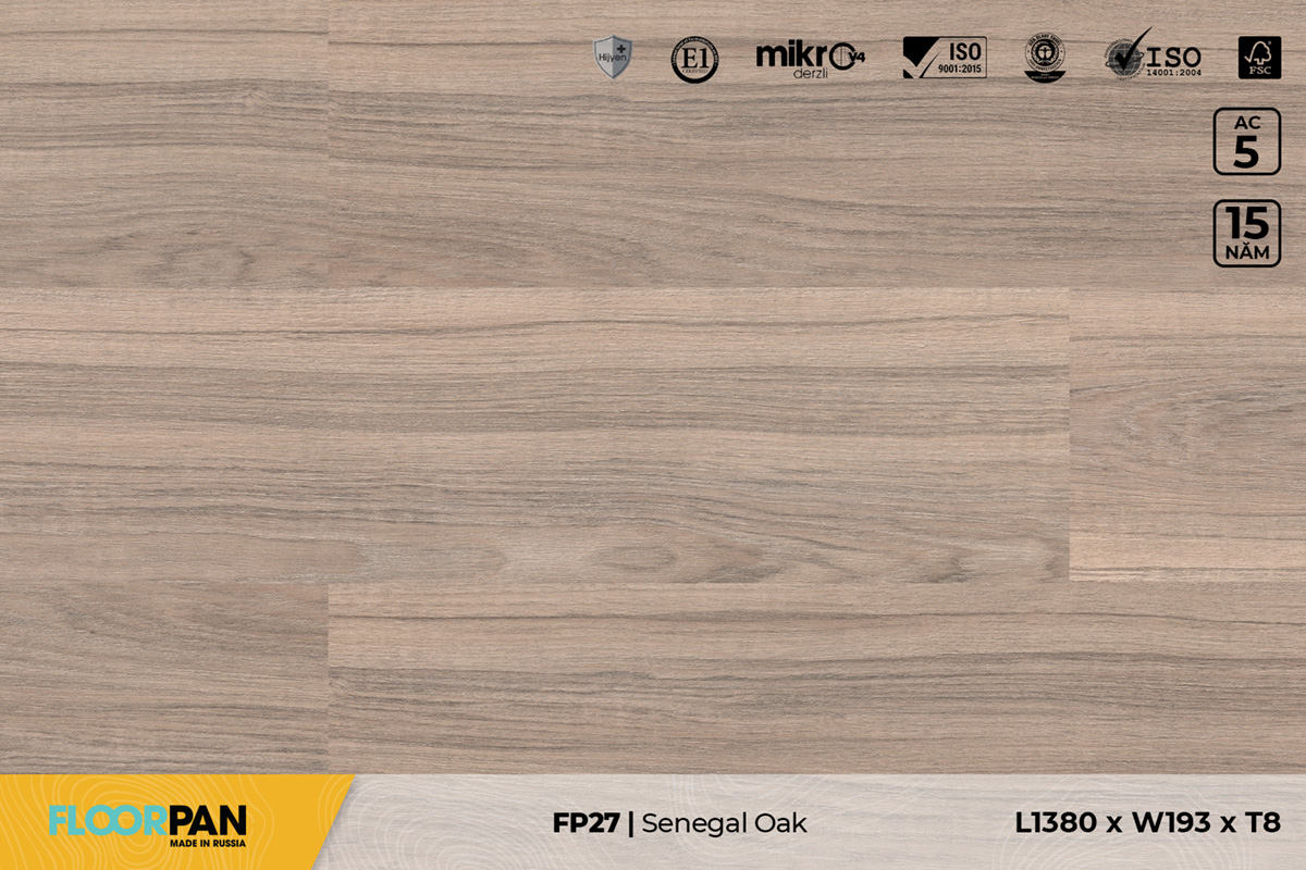 Sàn gỗ Floorpan FP27 Senegal Oak – 8mm – AC4
