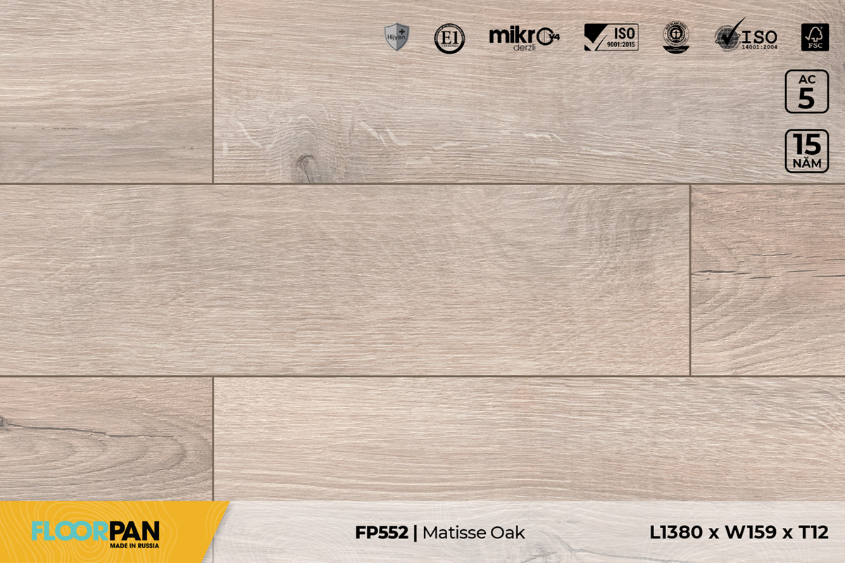 Sàn gỗ Floorpan FP552 Matisse Oak – 12mm – AC5