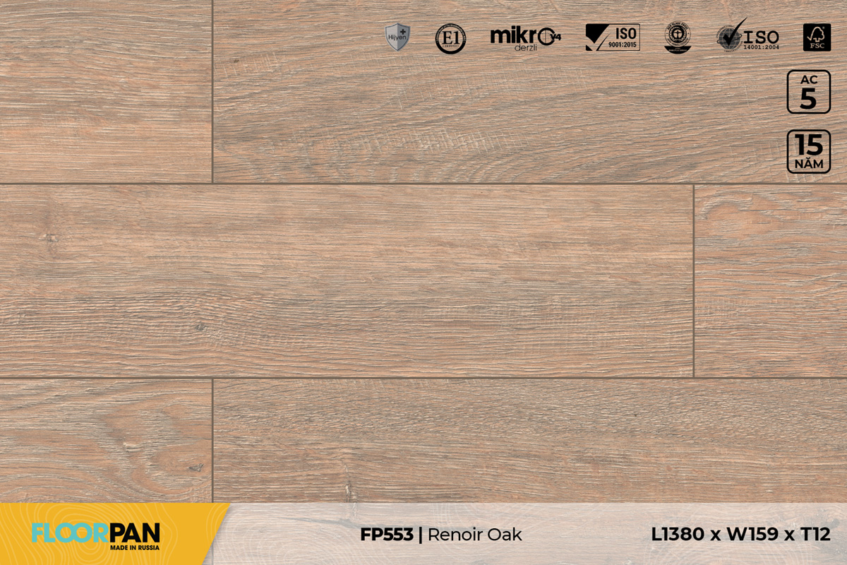Sàn gỗ Floorpan FP553 Renoir Oak – 12mm – AC5