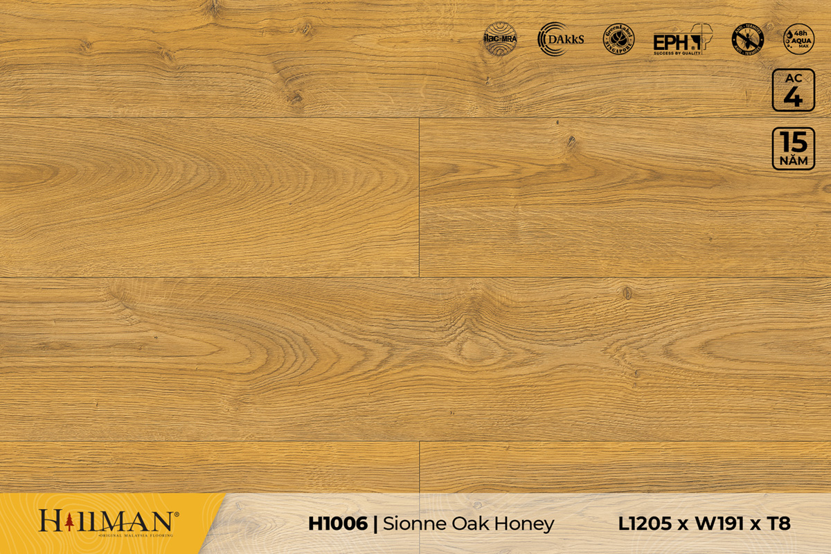 Sàn gỗ Hillman H1006 Sionne Oak Honey – 8mm – AC4
