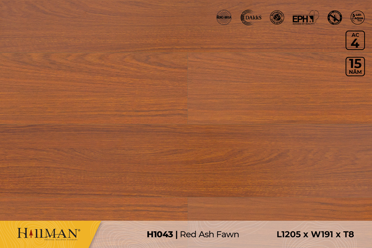Sàn gỗ Hillman H1043 Red Ash Fawn – 8mm – AC4