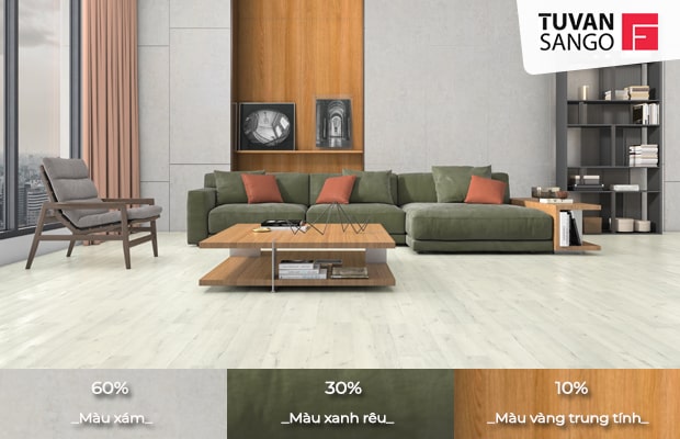 Phối màu sàn gỗ với nội thất