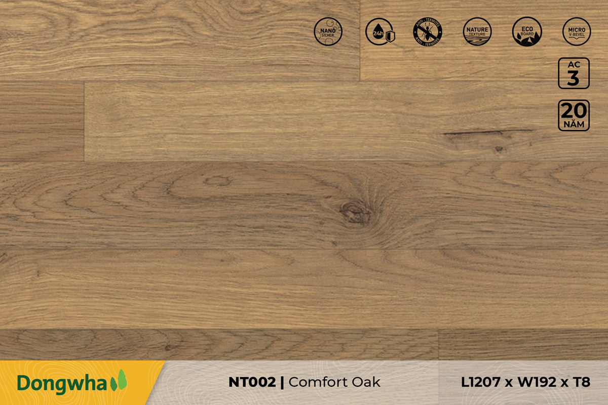 Sàn gỗ NT002 Comfort Oak – 8mm – AC3