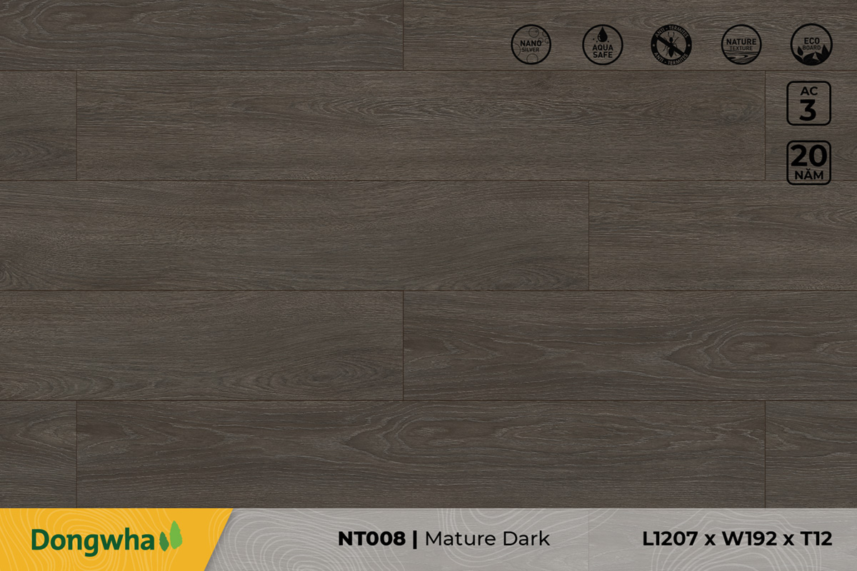 Sàn gỗ NT008 Mature Dark – 8mm – AC3