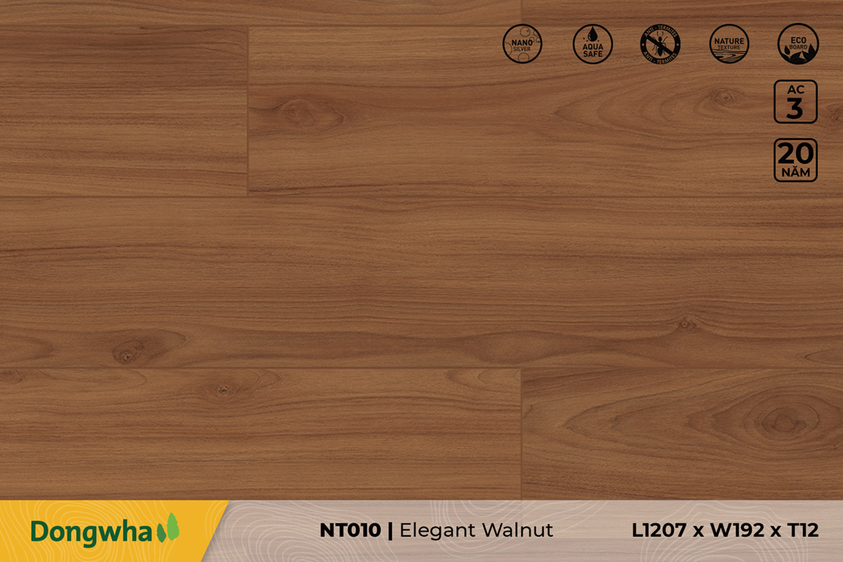 Sàn gỗ NT010 Elegant Walnut – 8mm – AC3