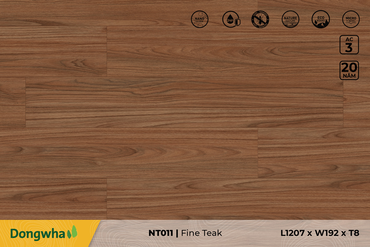 Sàn gỗ NT011 Fine Teak – 8mm – AC3
