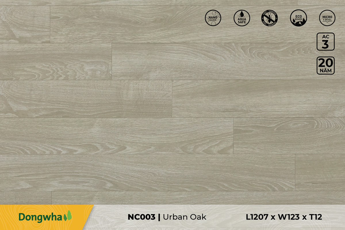 Sàn gỗ NC003 Urban Oak – 12mm – AC3