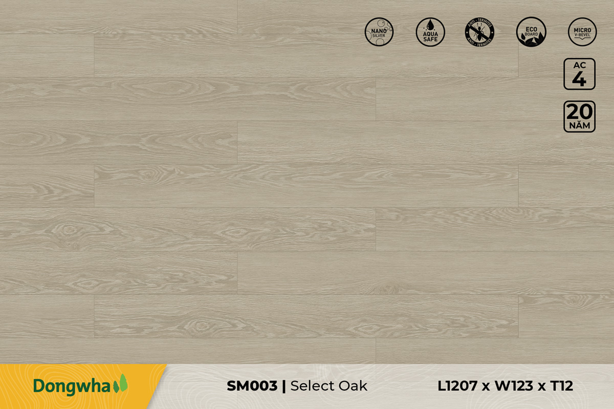 Sàn gỗ SM003 – Select Oak – 12mm