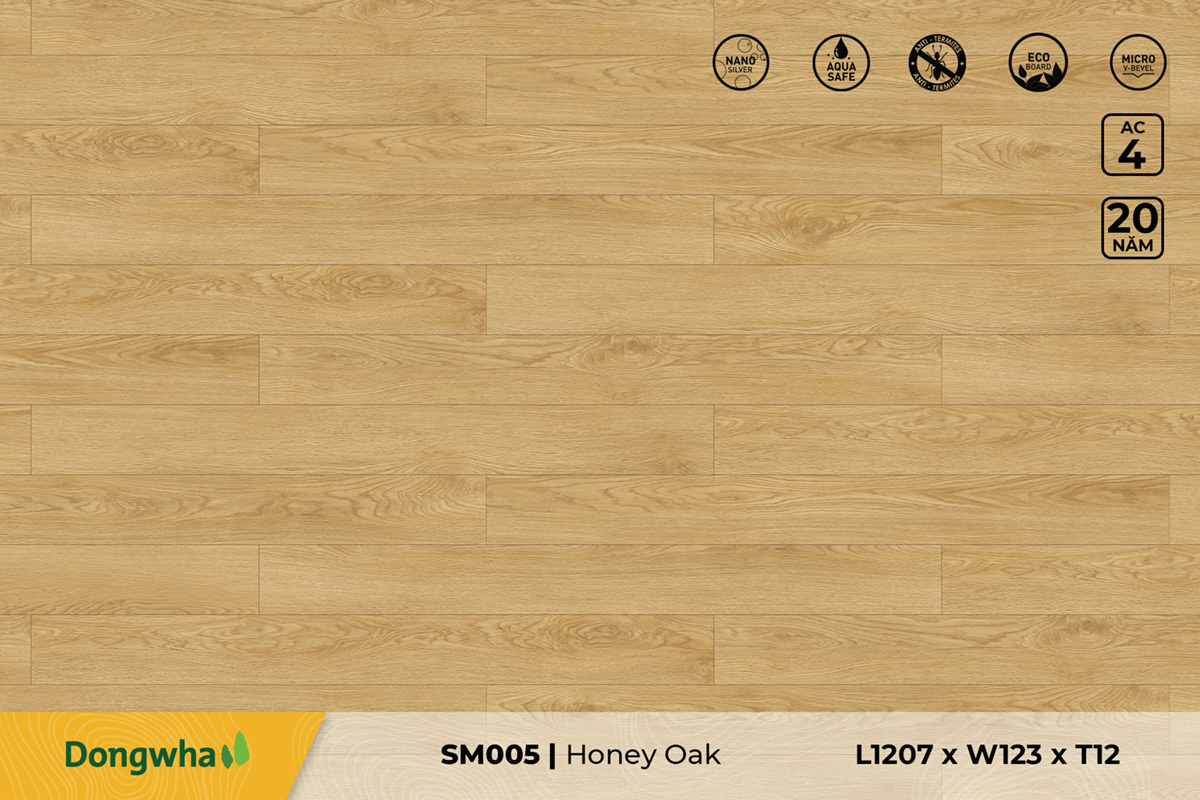 Sàn gỗ SM005 – Honey Oak – 12mm