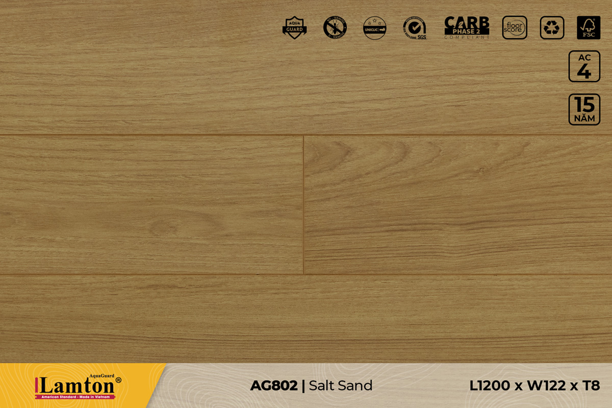 Sàn gỗ AG802 Salt Sand – 8mm – AC4