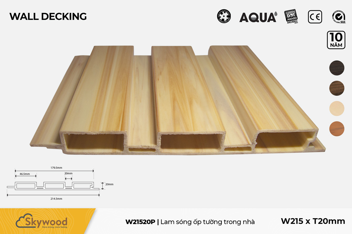 Lam Nhựa 3 Sóng – W21520P – Golden Pine – 20mm