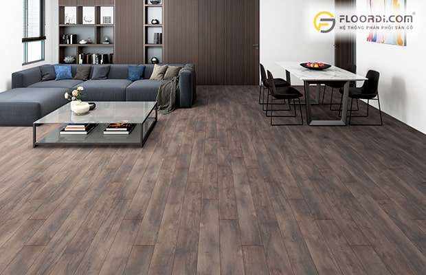 Sàn gỗ màu trung tính vừa tạo tính liên kết vừa mang lại giá trị cao cho không gian