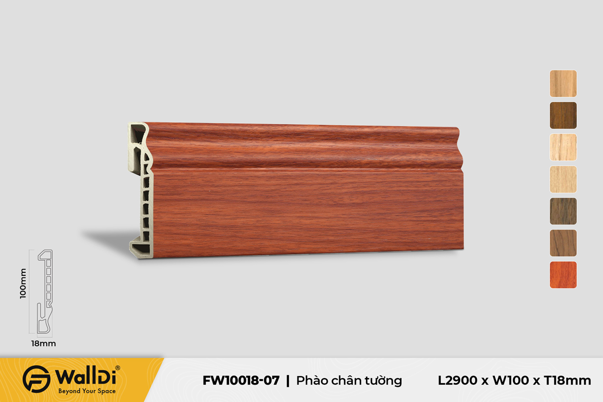 Phào chân tường FW10018-07 – Specila Redwood – 18mm
