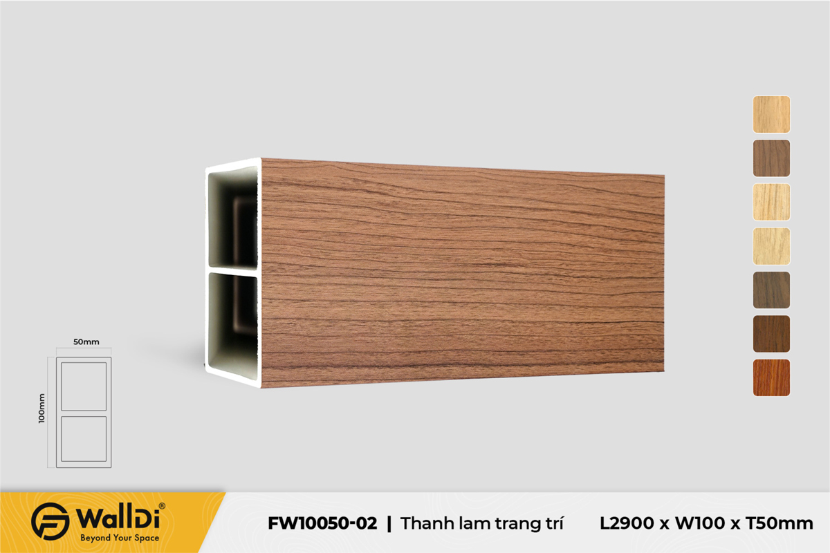 Thanh lam trang trí FW10050-02 – Special Walnut – 50mm