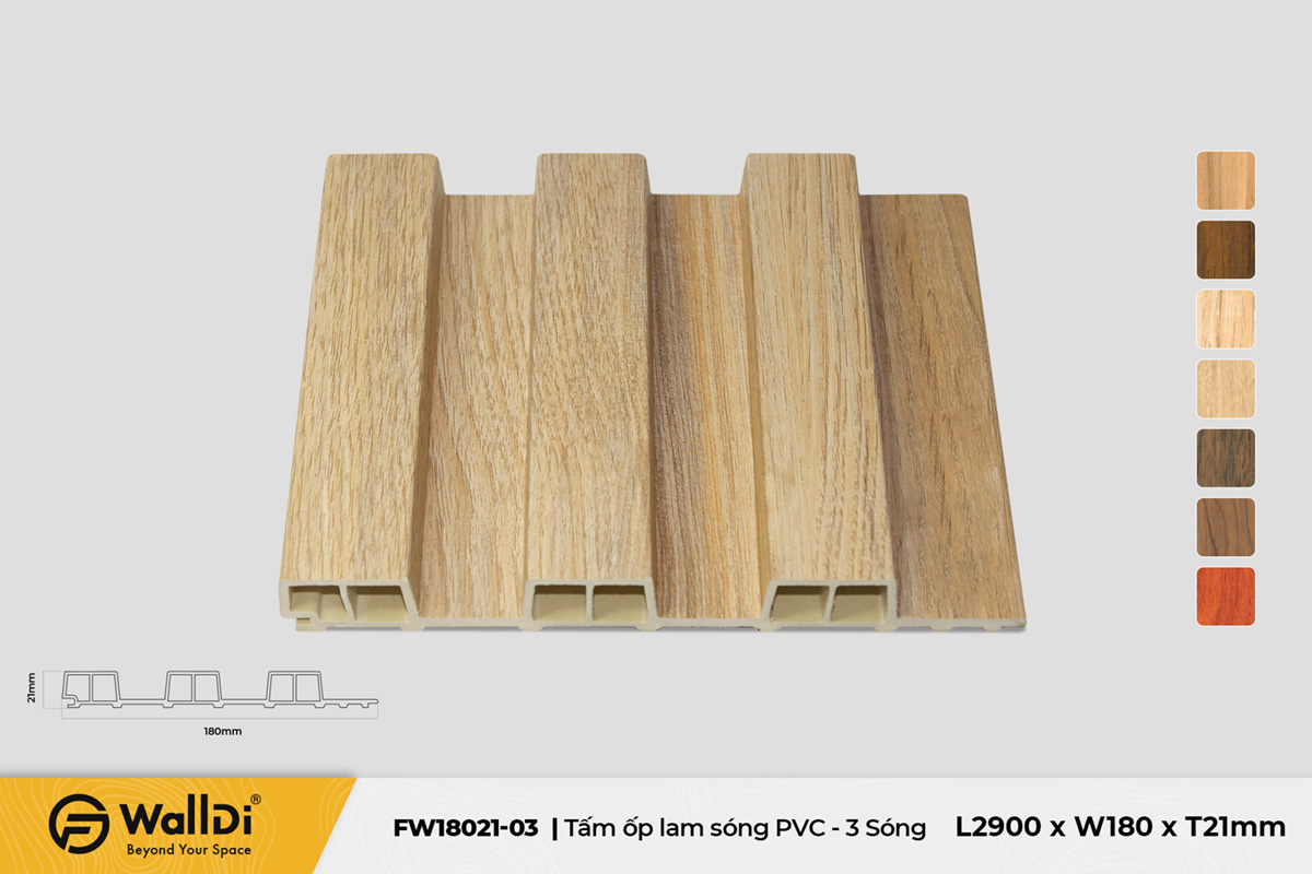 Lam nhựa 3 sóng FW18021-03 – Natural oak – 21mm