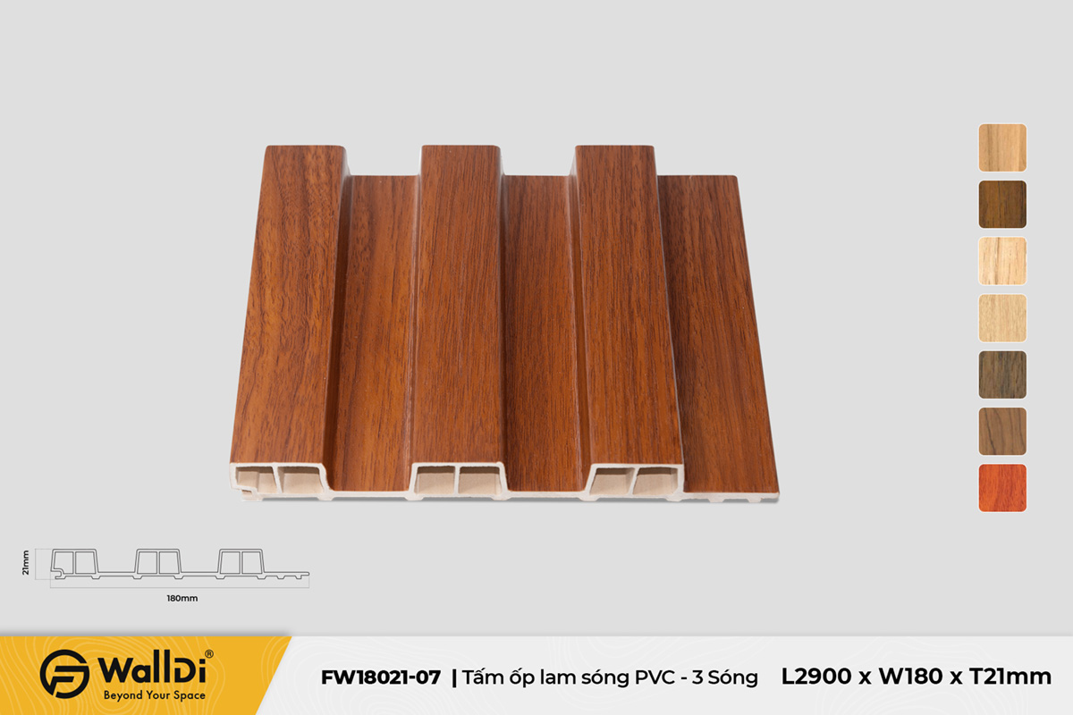 Lam nhựa 3 sóng FW18021-07 – Specila Redwood – 21mm