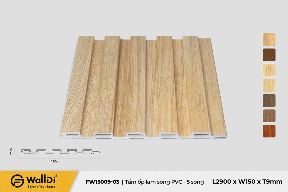 Lam nhựa 5 sóng FW15009-03 – Natural oak – 9mm
