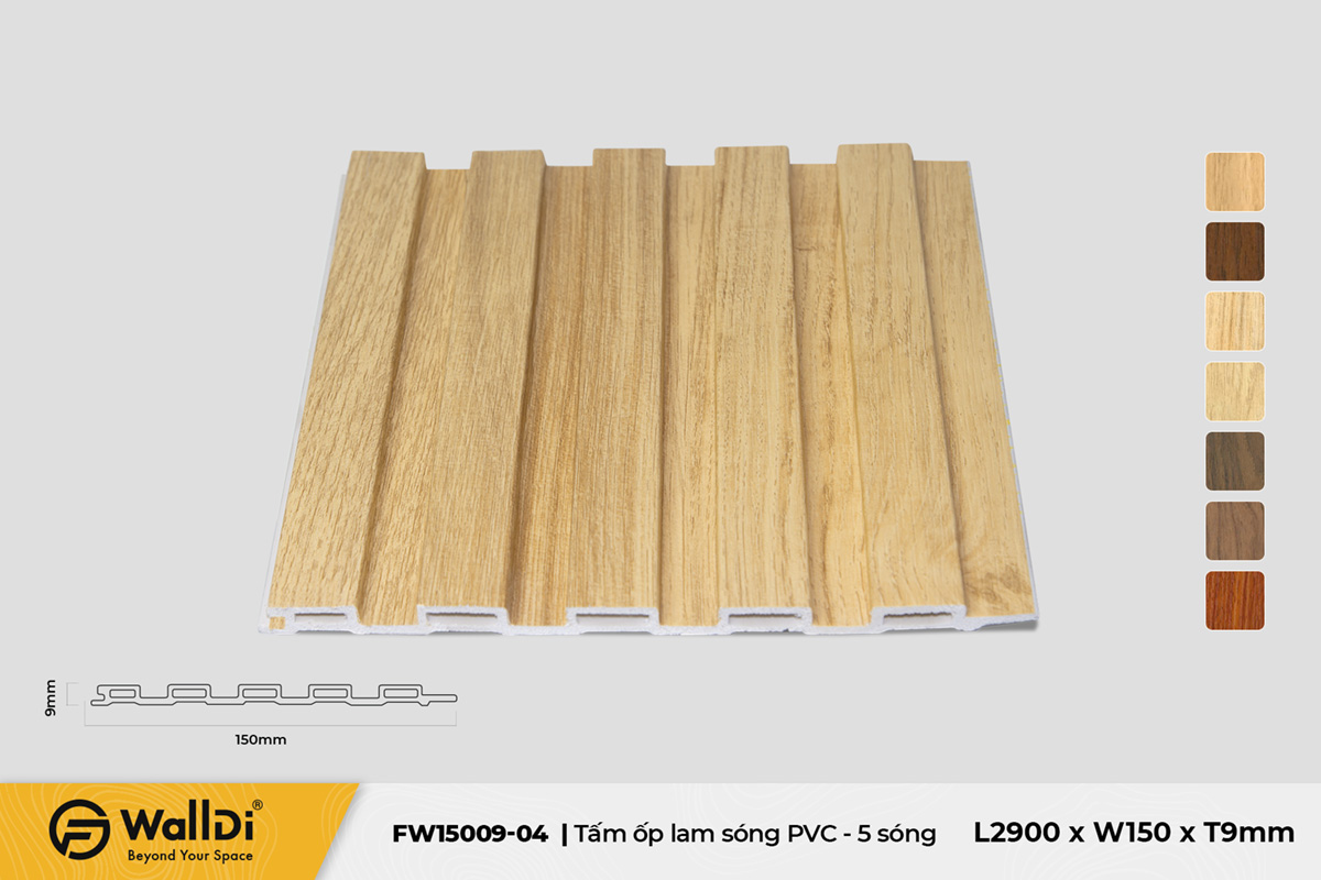 Lam nhựa 5 sóng FW15009-04 – Nice Oak – 9mm