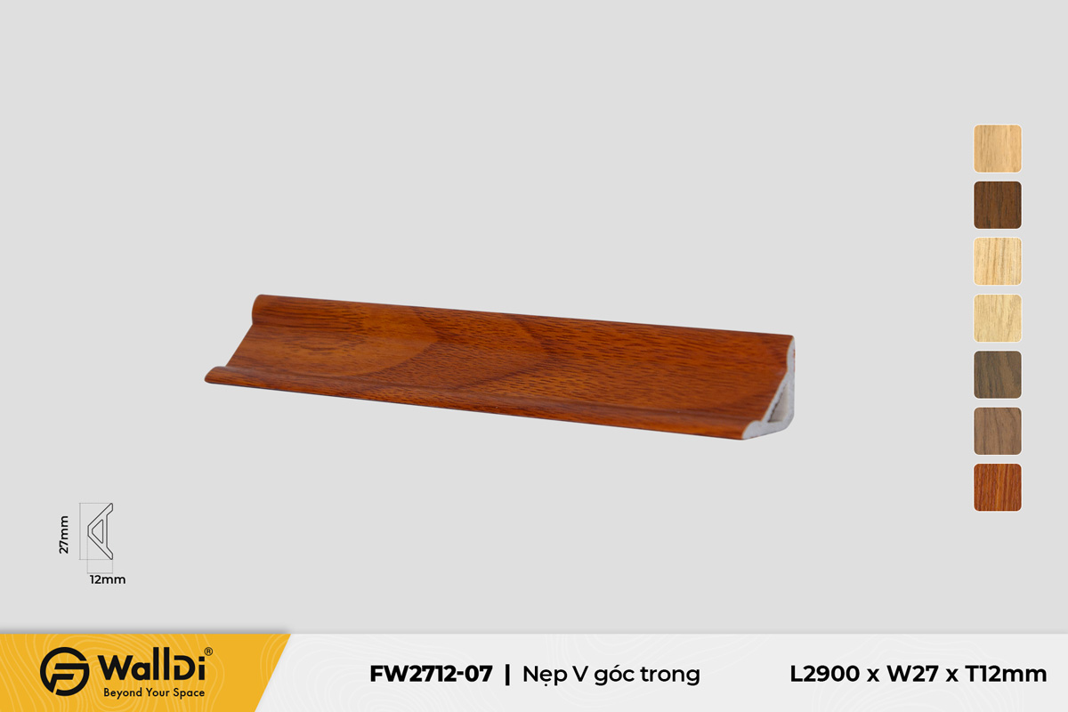 Nẹp V góc trong FW2712-07 – Specila Redwood- 12mm