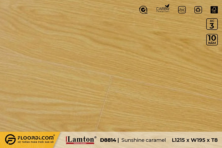 Sàn gỗ D8814 Sunshine caramel – 8mm