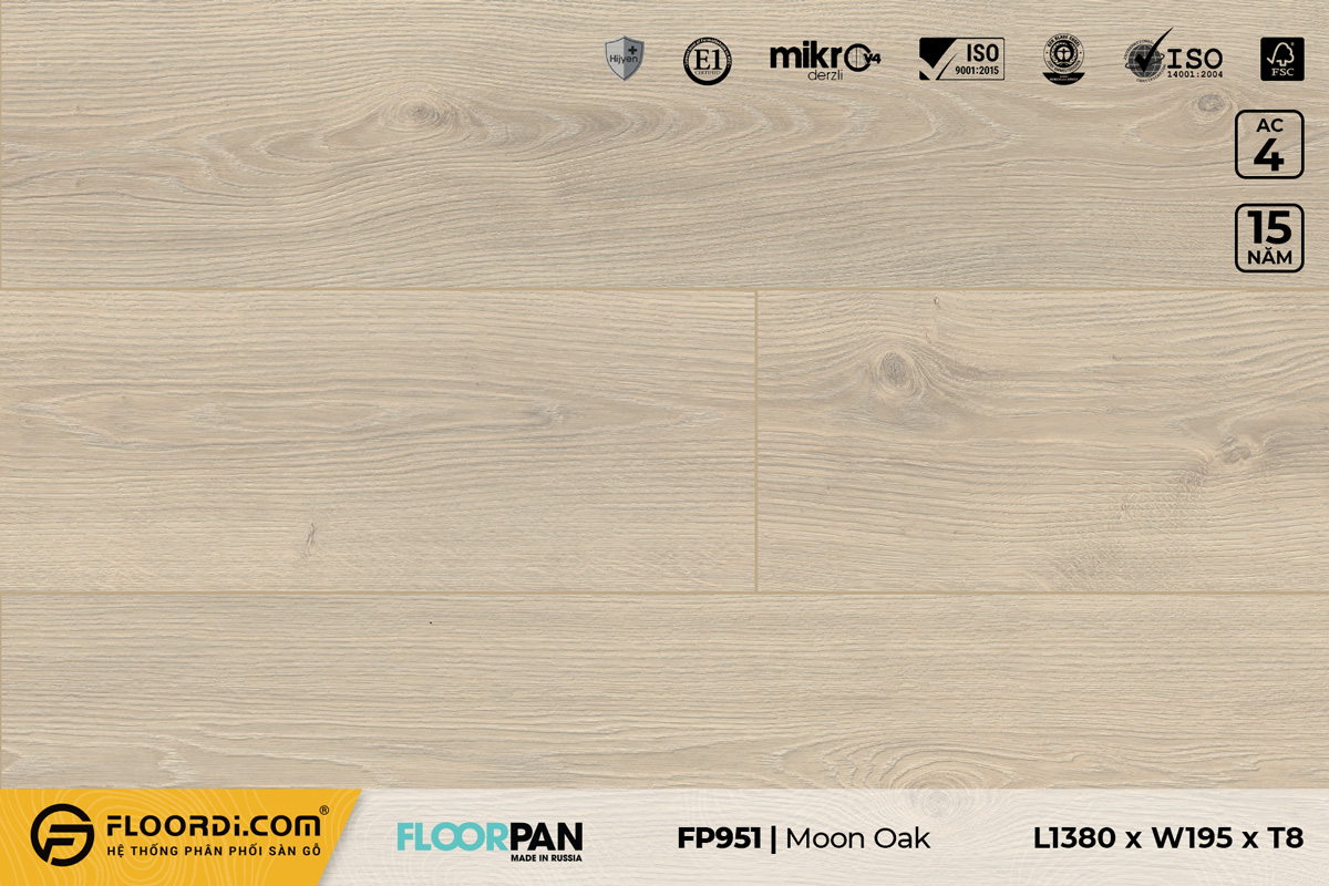 Sàn gỗ FP951 Moon Oak – 8mm – AC4