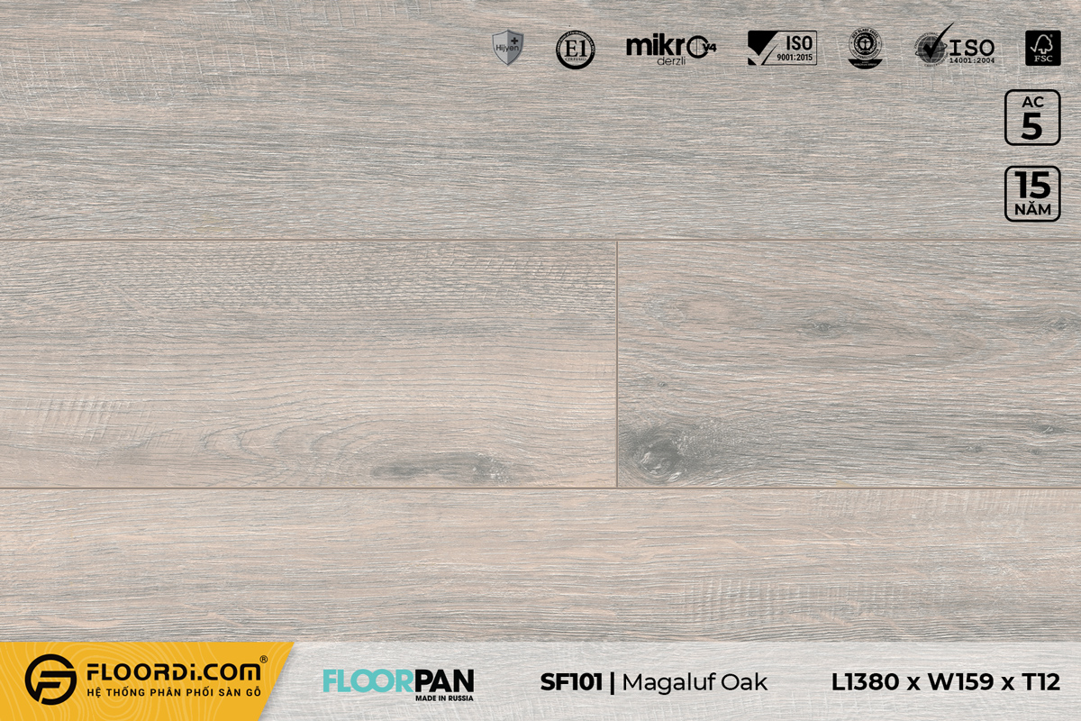 Sàn gỗ SF101 Magaluf Oak – 12mm – AC5
